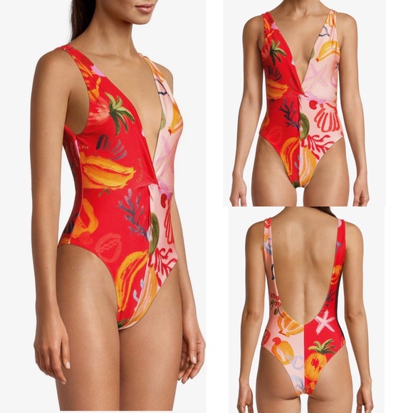 FARM Rio Other - Farm Rio Mixed Fruits Ocean One-Piece Swimsuit